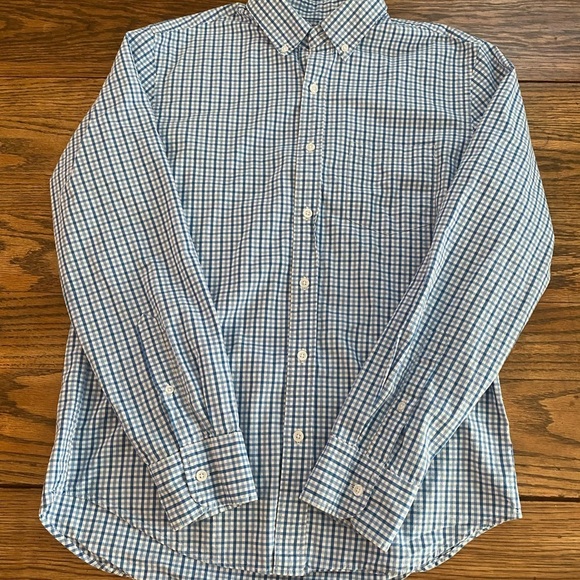 J. Crew Mercantile Flex Blue Check Shirt size Med
